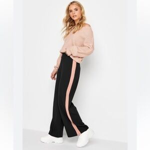 Saye dark grey Block Stripe Wide Leg Trousers joggers Sz M